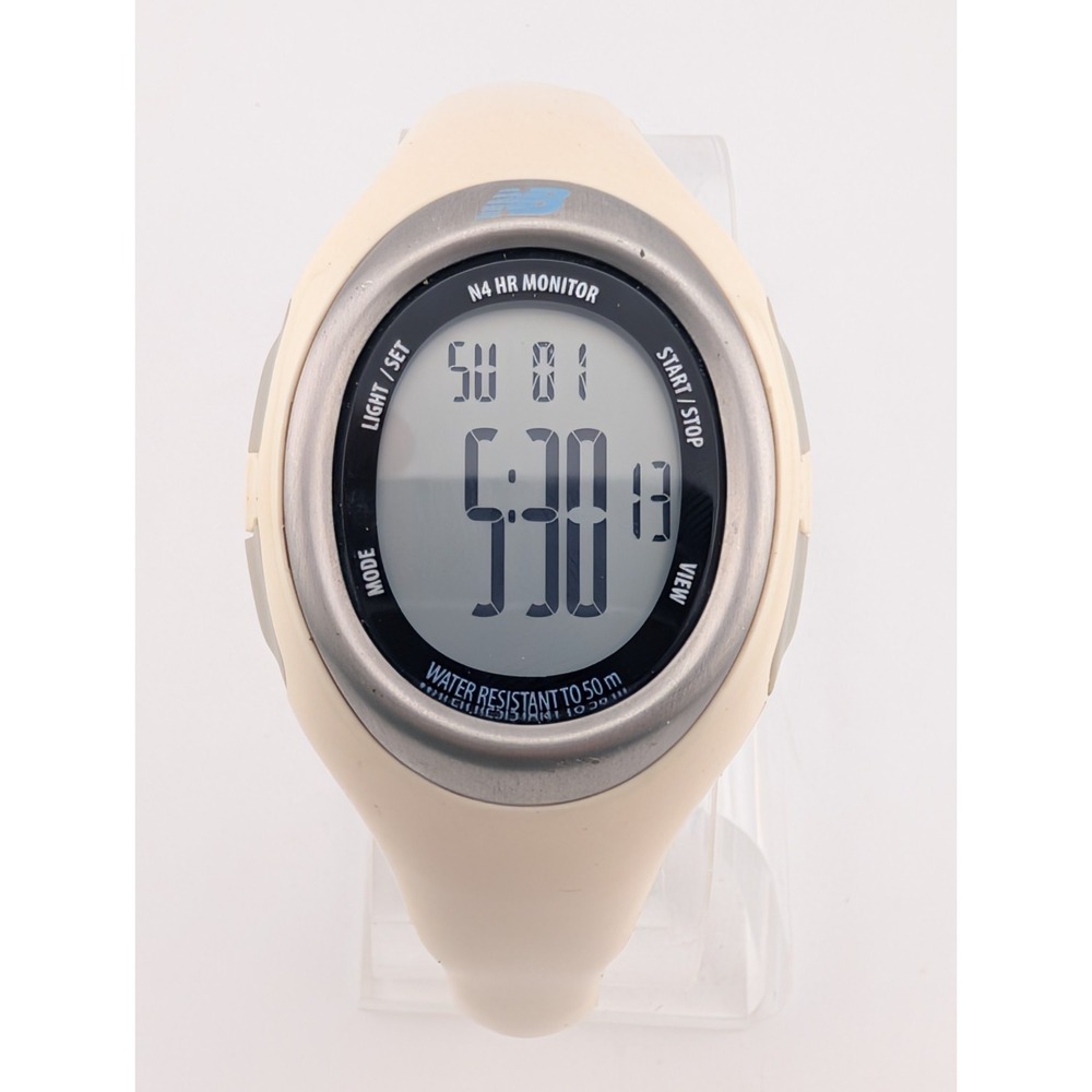 New Balance N4 Running Heart Rate Monitor Digital Watch White- Working, No Strap